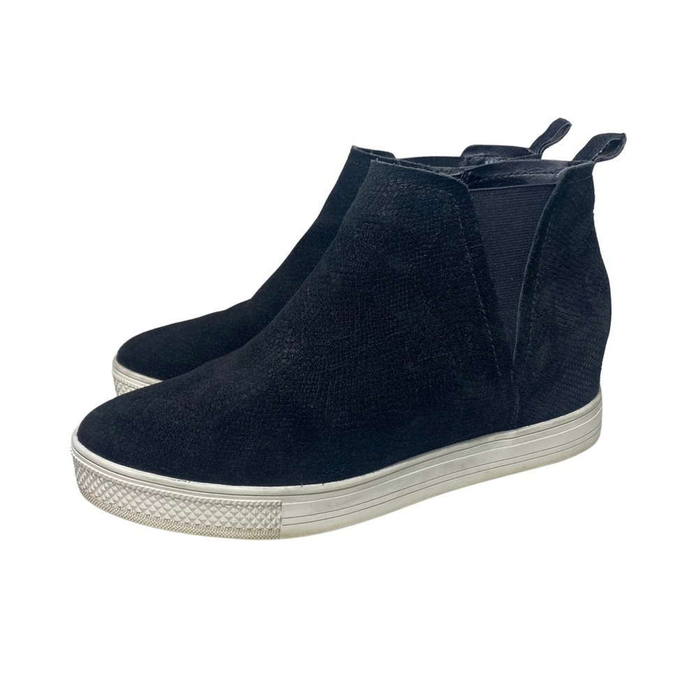 CASLON | Genuine Leather Subtle Snakeskin Patterned High-Top Wedge Sneakers